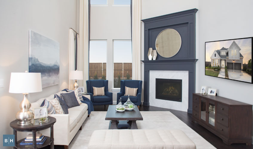 Mantle with spring or summer decor